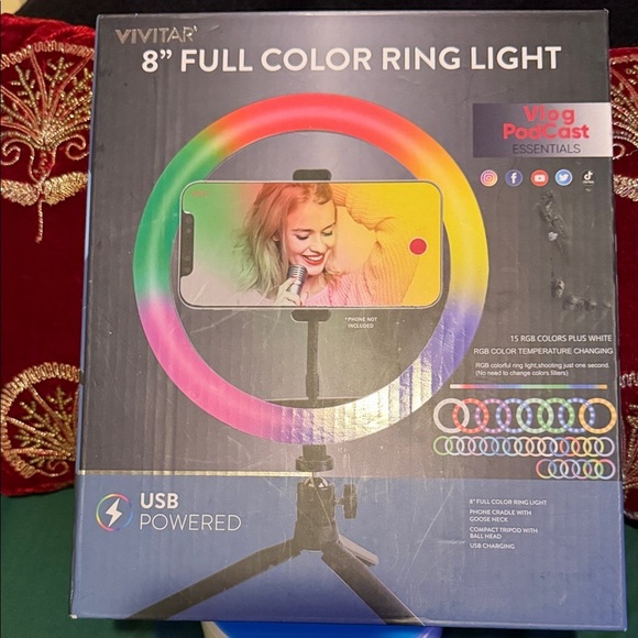 Vivitar Other - Vivitar 8" Full Color Ring Light - Black